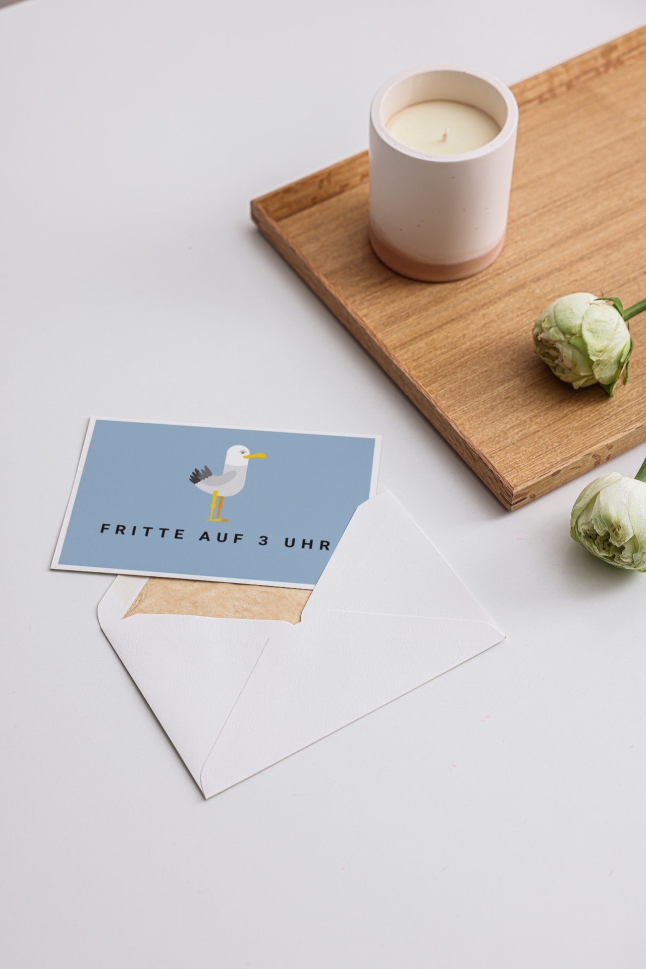 Postkarte Fritte auf drei Uhr