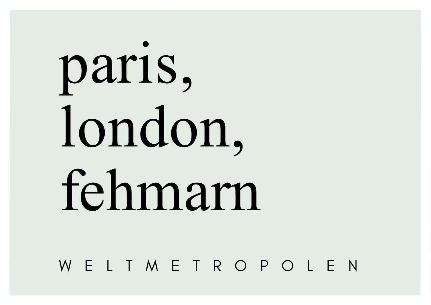 Postkarte Paris, London, Fehmarn