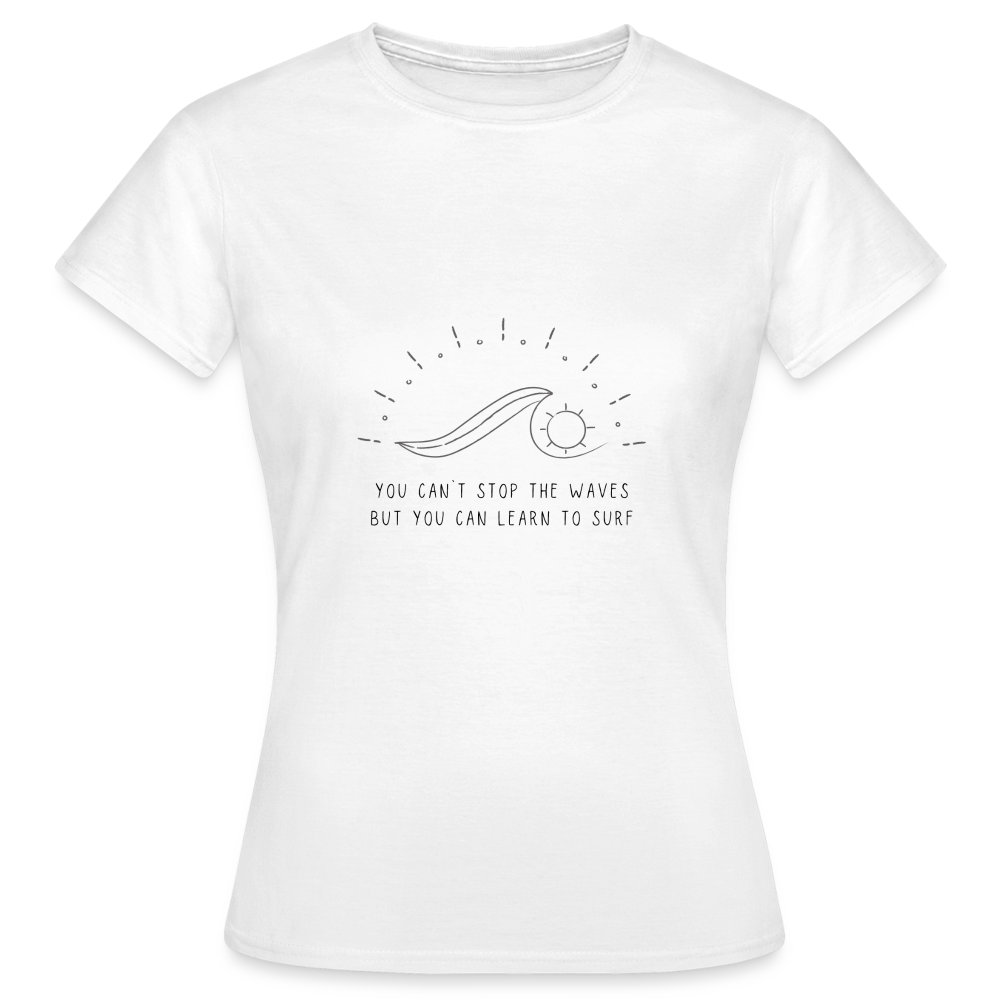Damen Shirt Learn to Surf - weiß