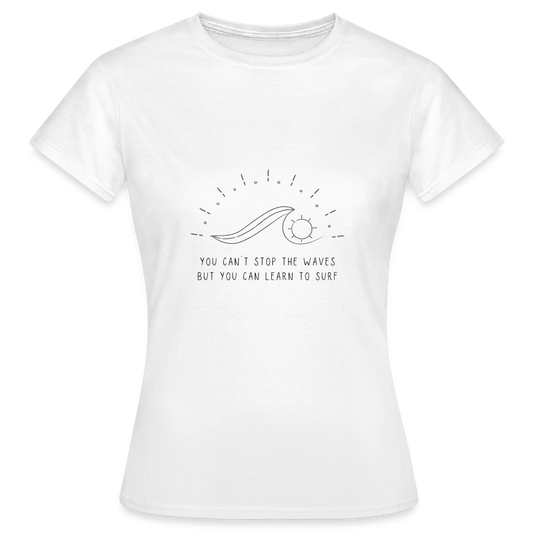 Damen Shirt Learn to Surf - weiß